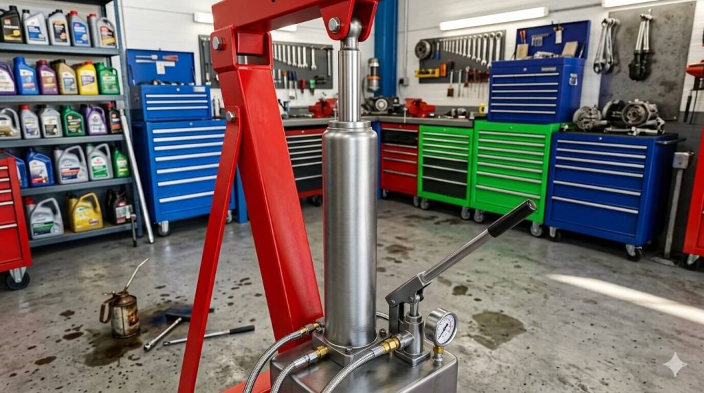 how the hydraulic system works in engine hoist